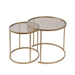 Habitat et Jardin Lot de 2 tables basses en métal  Aurum  - 80 x 80 x 43 cm - Or Bronze