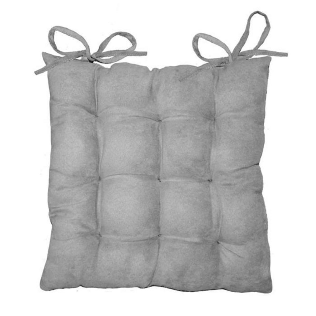 Paris Prix Galette de Chaise  Suédine  40x40cm Gris Clair