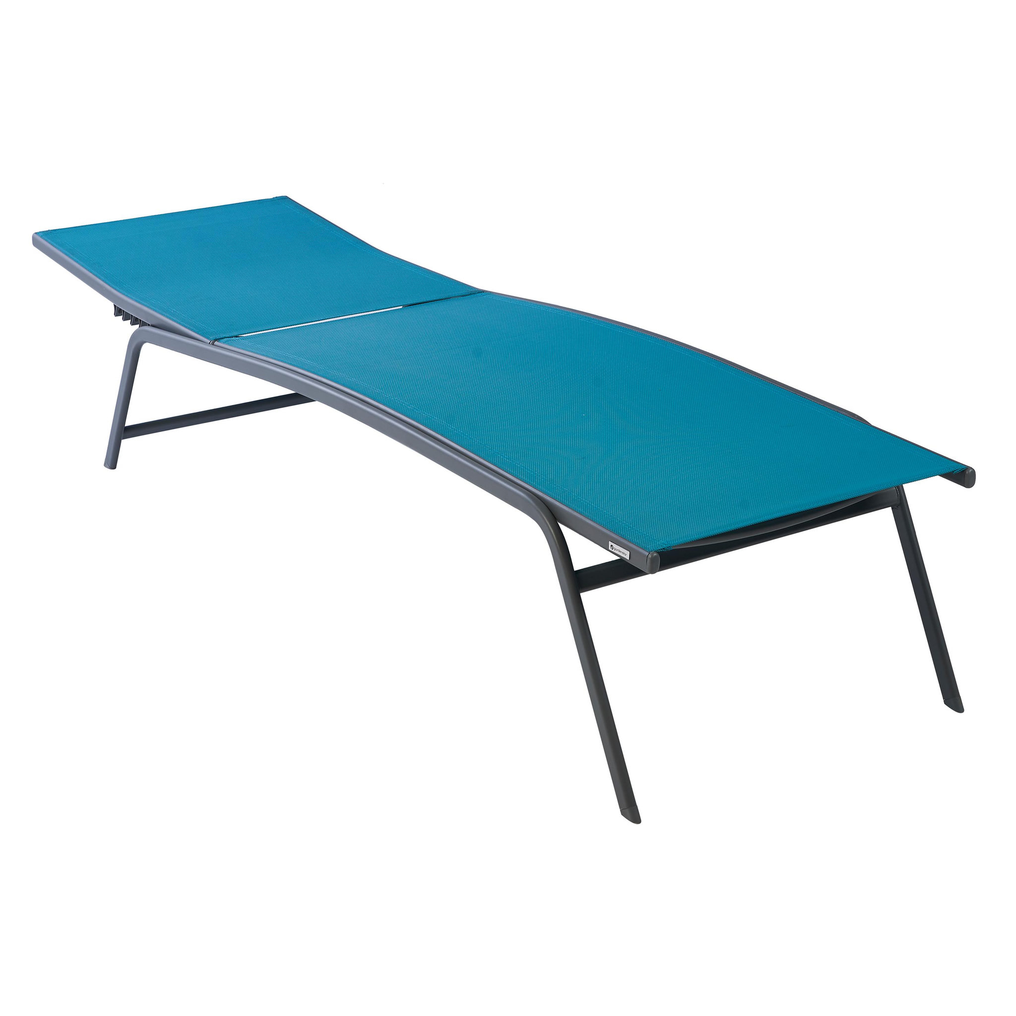 Voir la diapositive 3 : GARDENSTAR Bain de soleil multipositions - Acier et textilène - Bleu azur