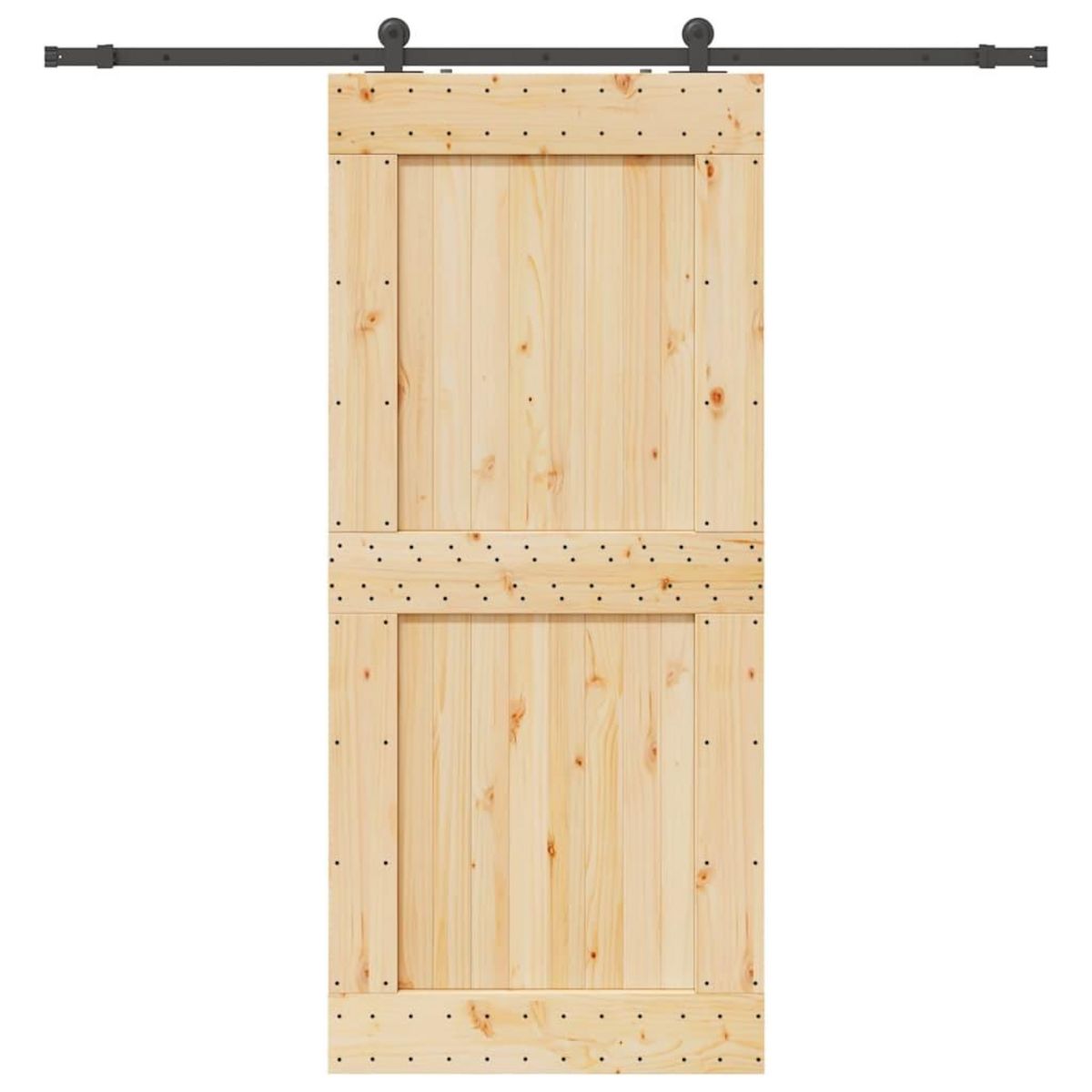 VIDAXL Porte coulissante et kit de quincaillerie 100x210 cm pin massif