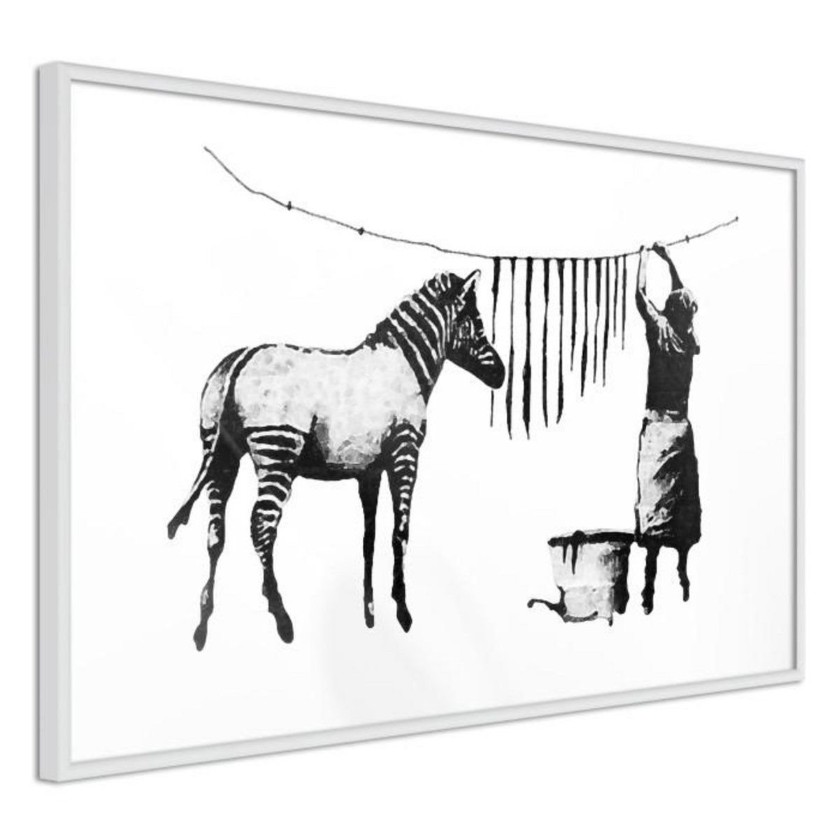 Paris Prix Affiche Murale Encadrée  Banksy Washing Zebra Stripes