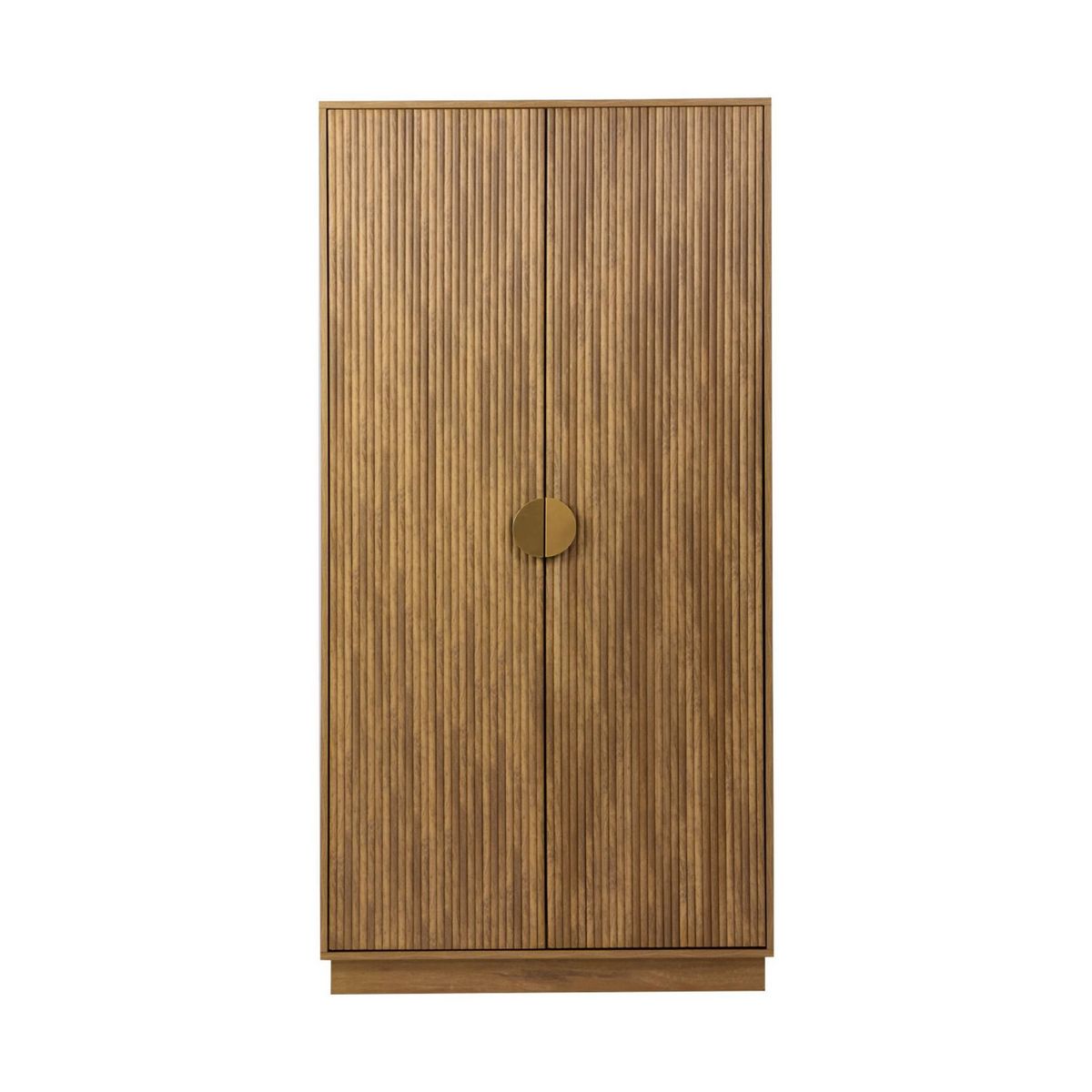 SWEEEK Dressing décor bois de manguier rainuré 2 portes - 90 x 59 x 179.5 cm - Celian