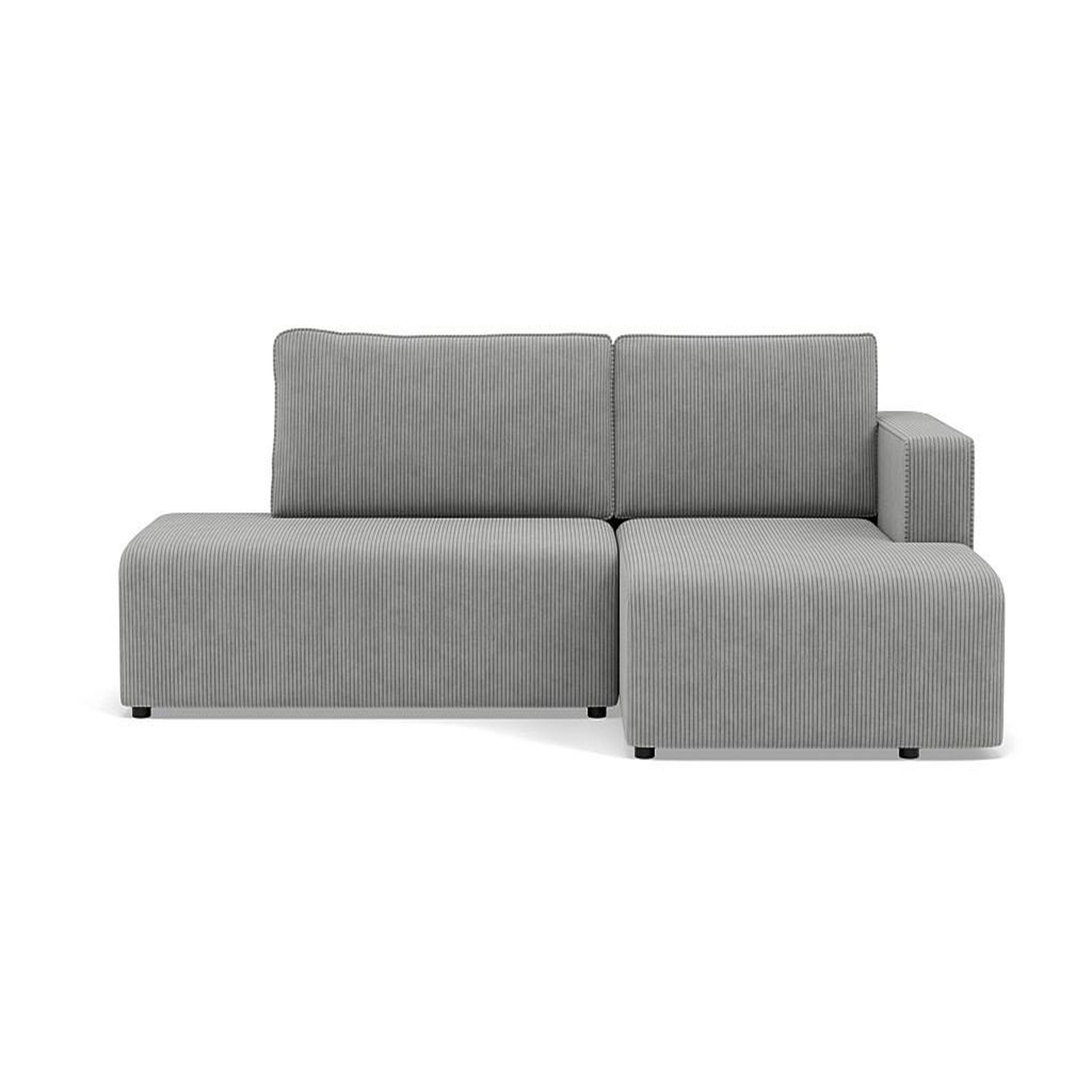 Voir la diapositive 1 : BEST MOBILIER Topaze - canapé d'angle droit 4 places convertible avec coffre en velours côtelé