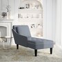 Voir la diapositive 2 : VIDAXL Fauteuil long et coussin et accoudoir droit gris fonce velours