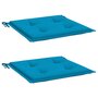 Voir la diapositive 3 : VIDAXL Coussins de chaise jardin lot de 2 bleu 40x40x3 cm tissu oxford