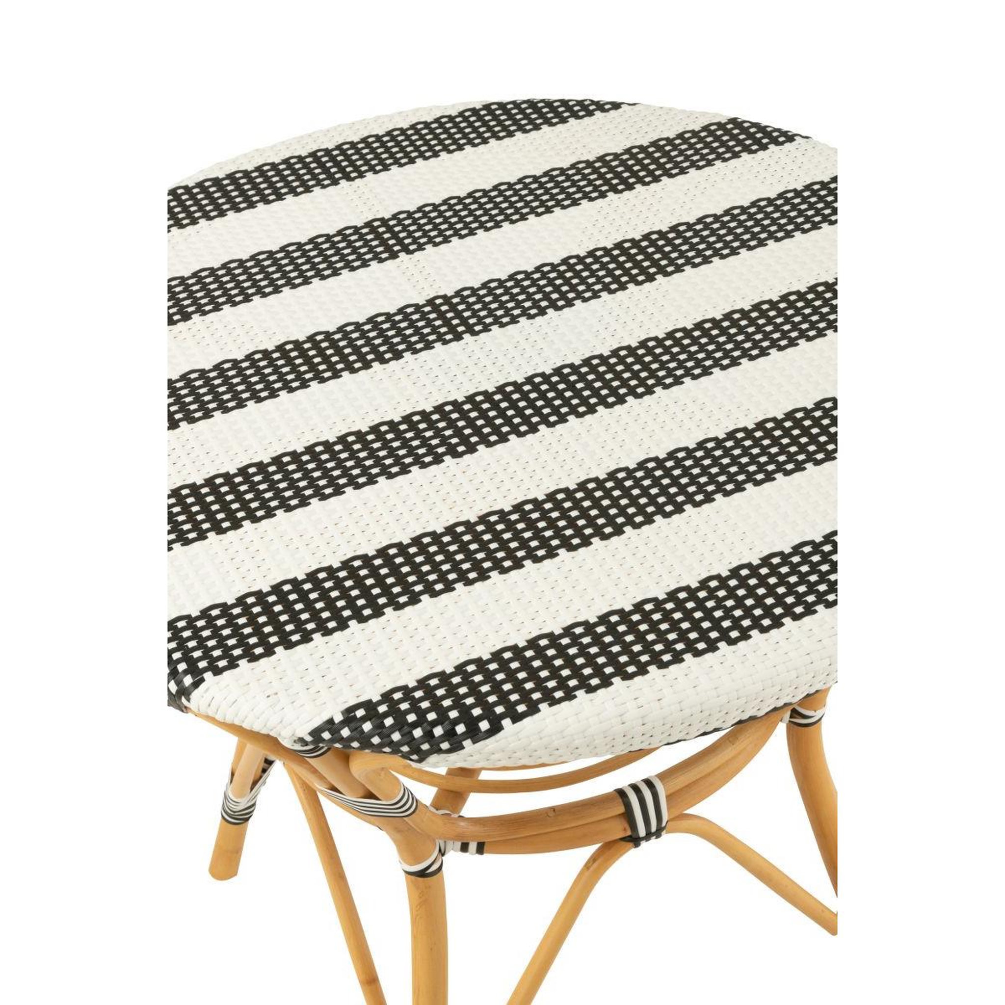 Voir la diapositive 4 : J-LINE Table à manger en rotin  danial  90cm noir