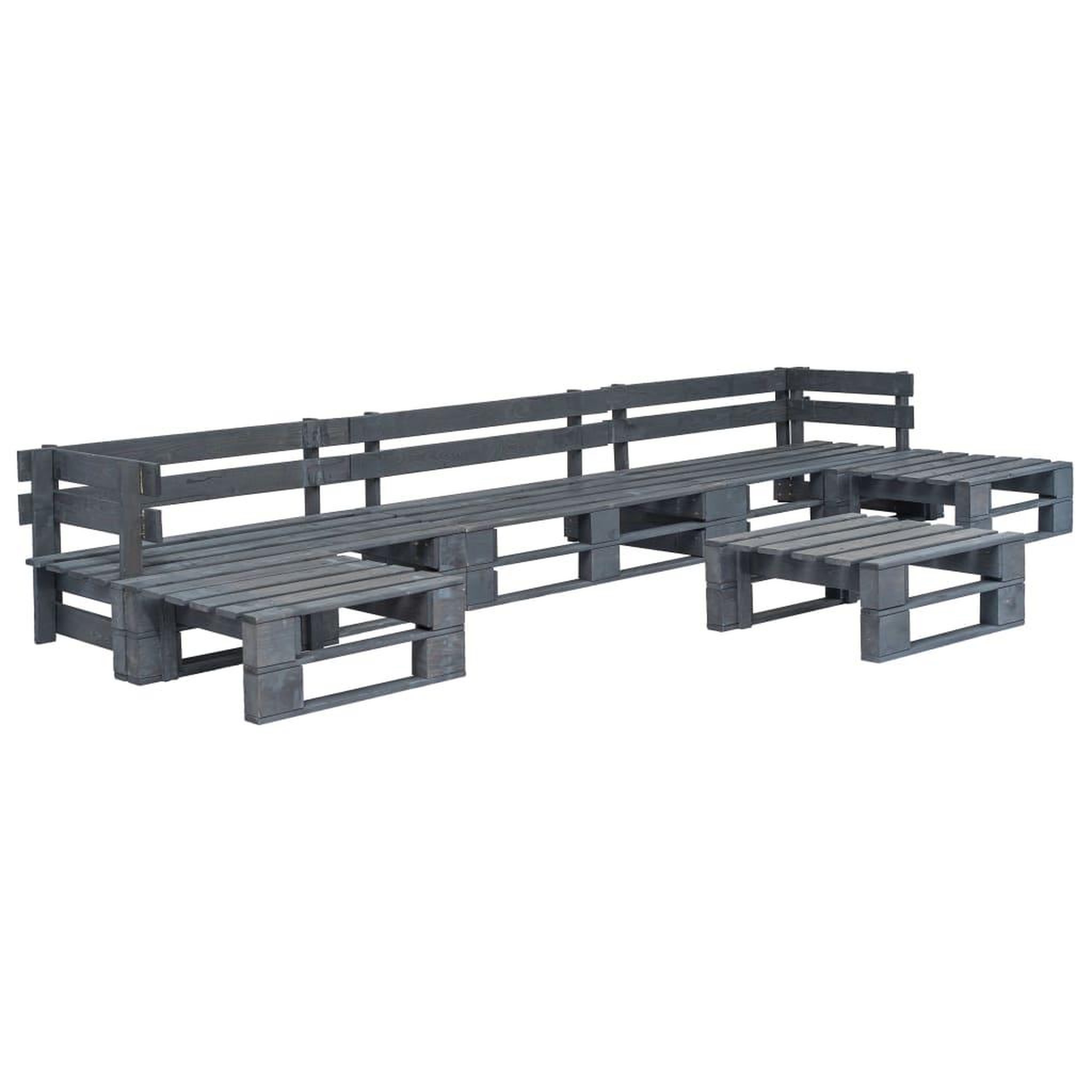 Voir la diapositive 3 : VIDAXL Salon palette de jardin 6 pcs avec coussins rouge bois