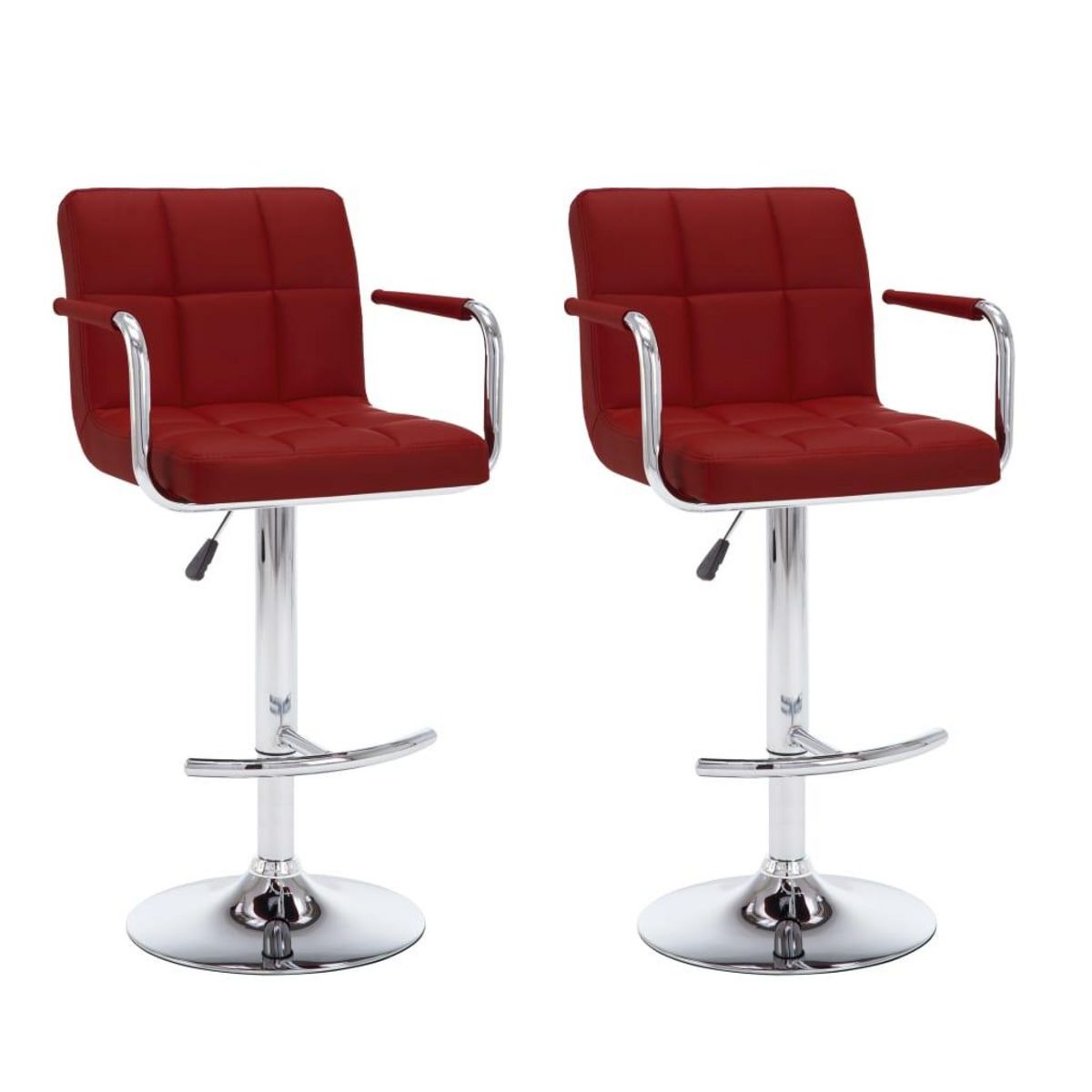 VIDAXL Tabourets de bar lot de 2 rouge bordeaux similicuir
