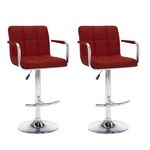 VIDAXL Tabourets de bar lot de 2 rouge bordeaux similicuir