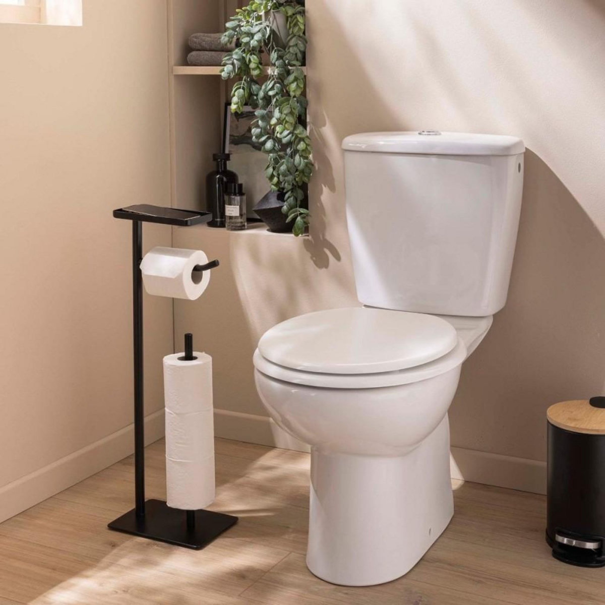 Douceur d'Intérieur Dérouleur papier WC métal avec réserve et porte téléphone