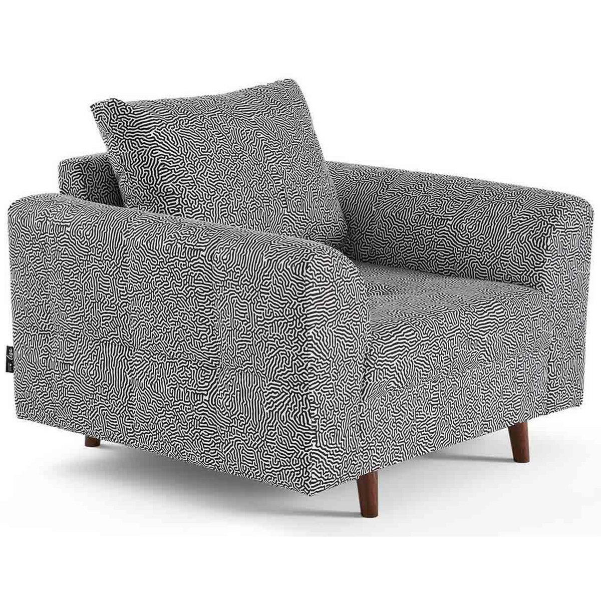 LISA DESIGN Rune - fauteuil motif graphique en velours