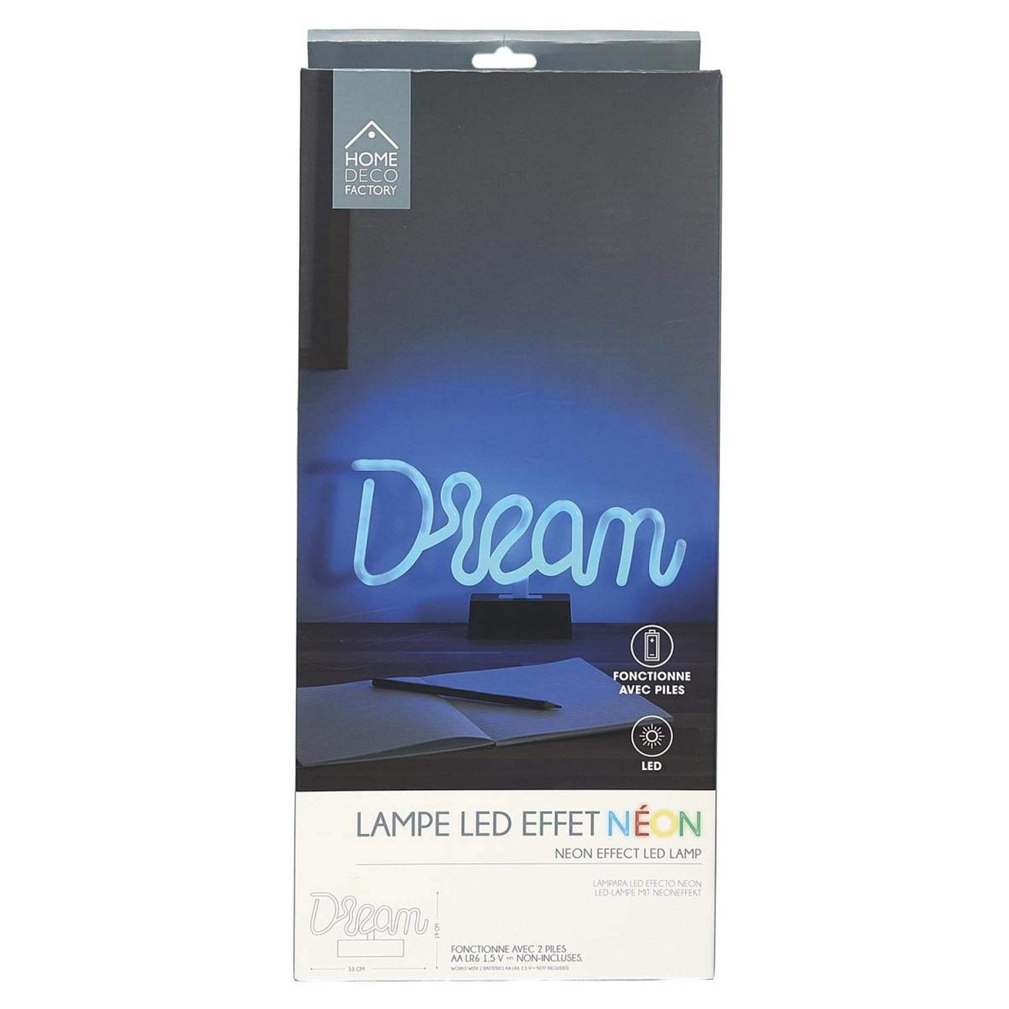 Voir la diapositive 4 : The Home Deco Factory Lampe led effet néon  dream  31cm bleu