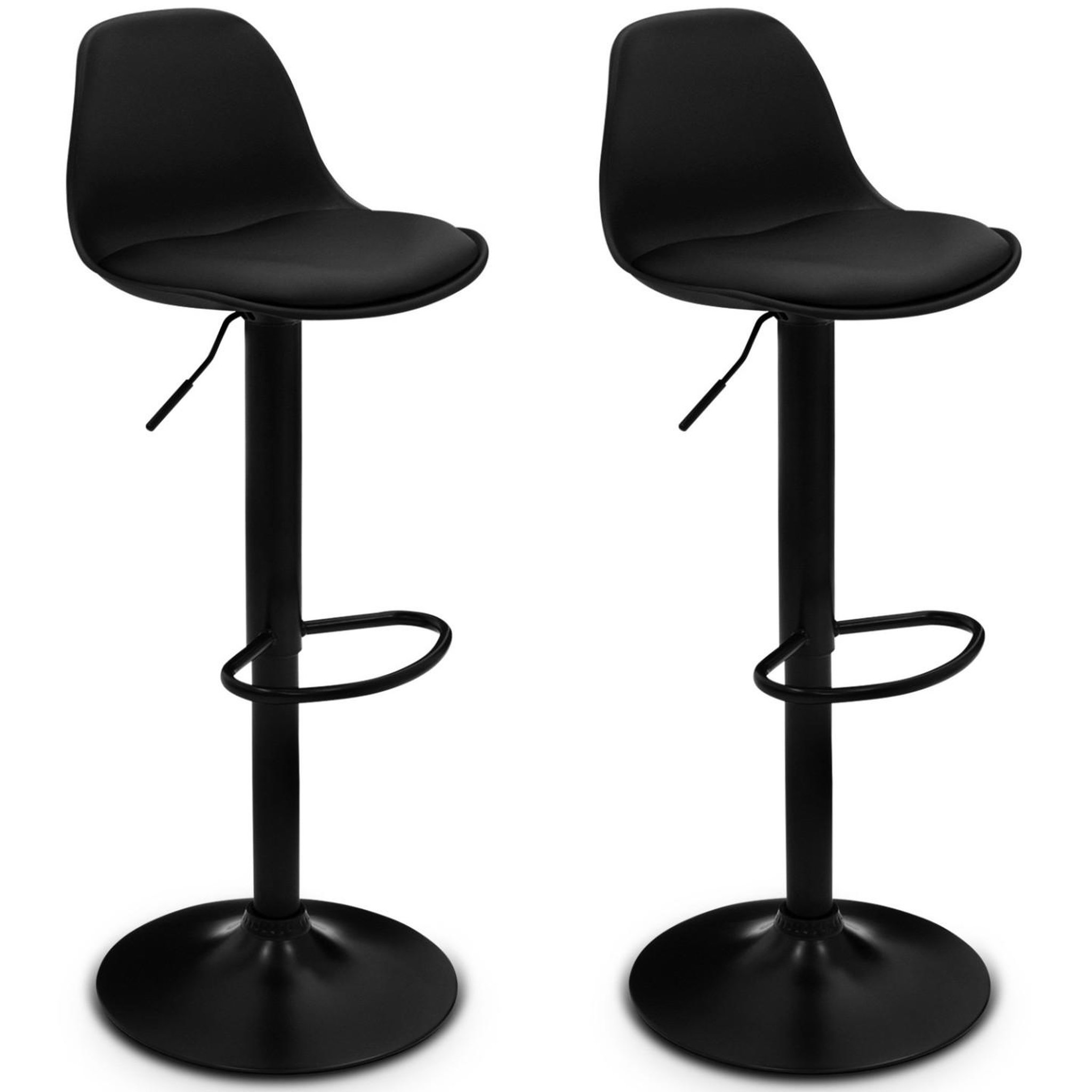 Voir la diapositive 3 : ID MARKET Ensemble table de bar phoenix bois et noir et 2 tabourets karl noir pied noir