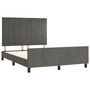 Voir la diapositive 4 : VIDAXL Cadre de lit sans matelas gris fonce 140x200 cm velours