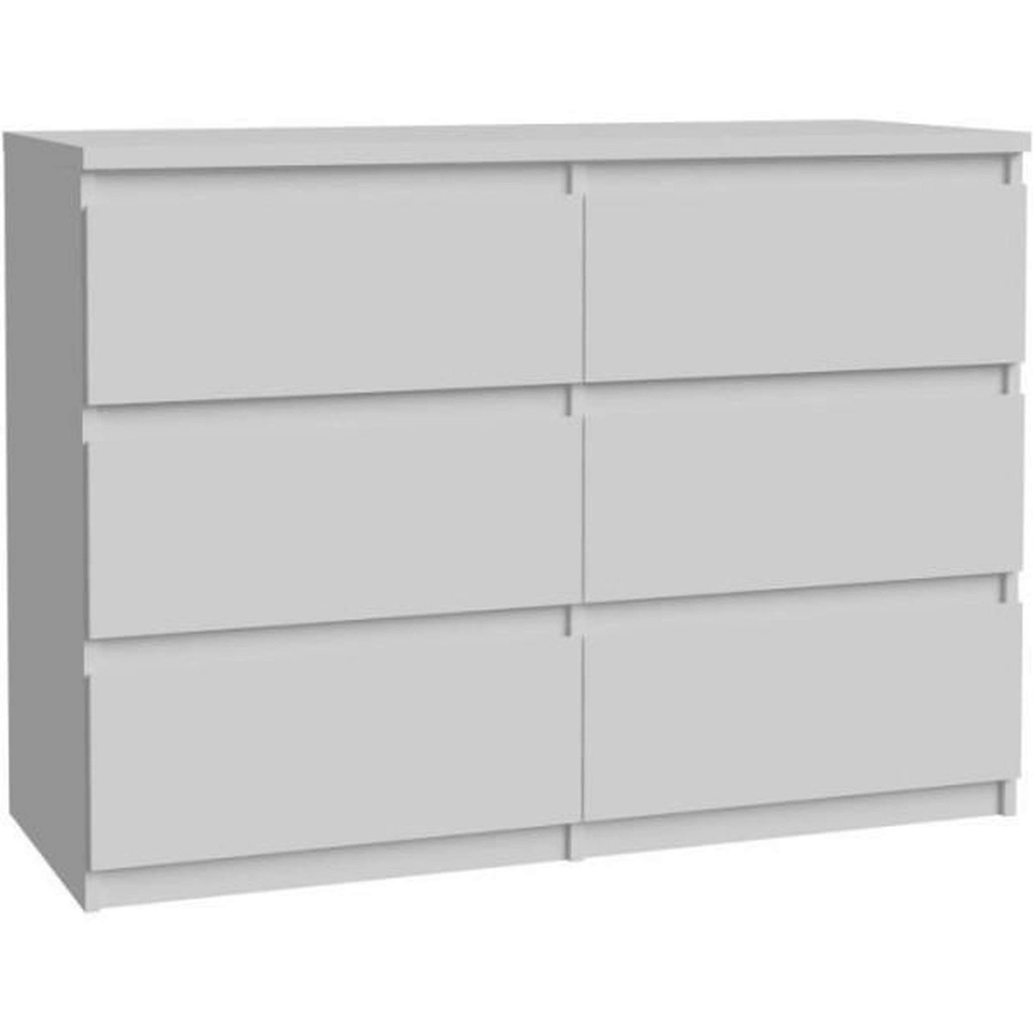 Voir la diapositive 1 : MARKET24 Commode CHELSEA 6 tiroirs - L 110 x P 42 x H 80 - Décor blanc mat