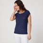 Voir la diapositive 1 : IN EXTENSO T-shirt manches courtes bleu marine imprimé graphiques femme