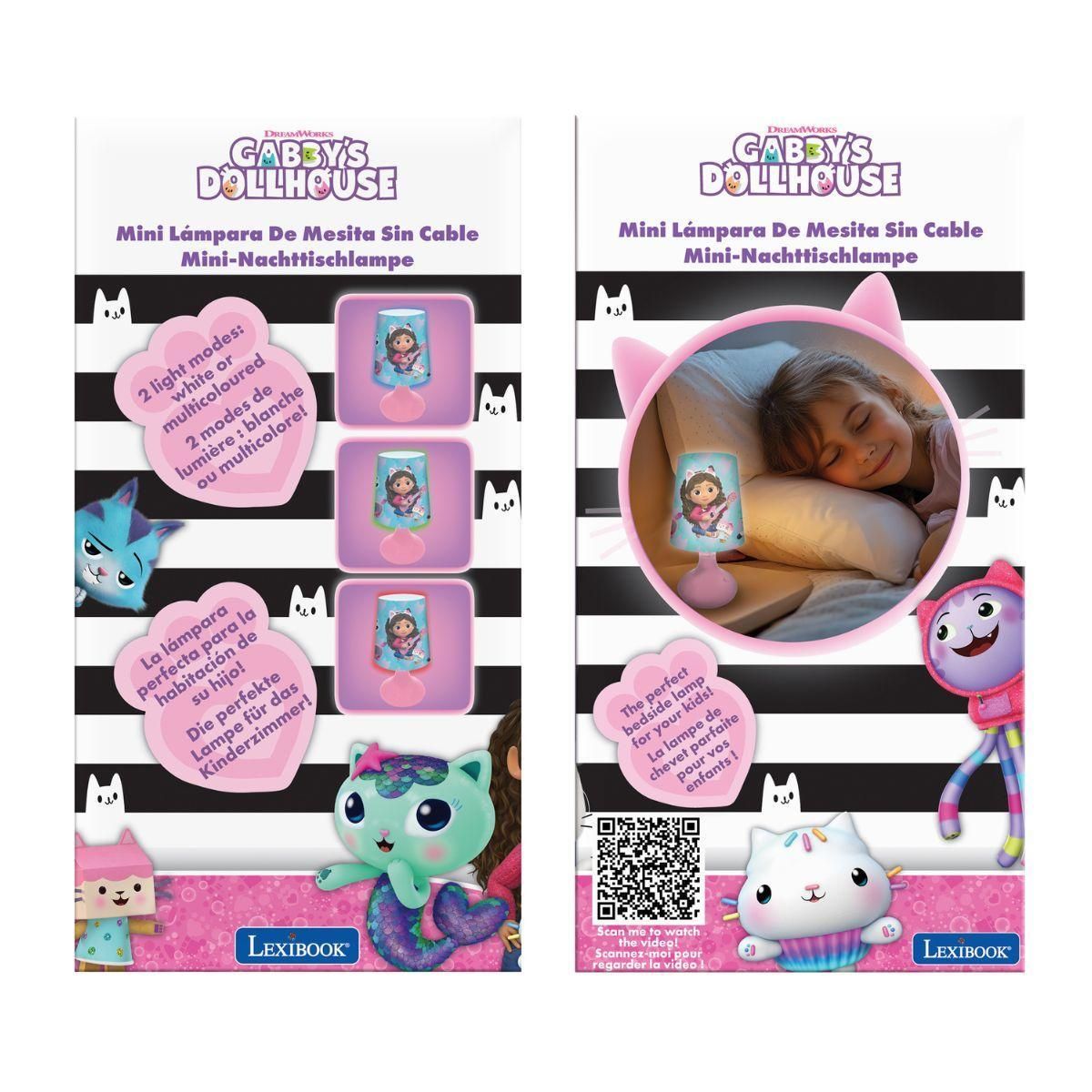 Lexibook Mini lampe de chevet veilleuse sans fil Gabby et la Maison Magique