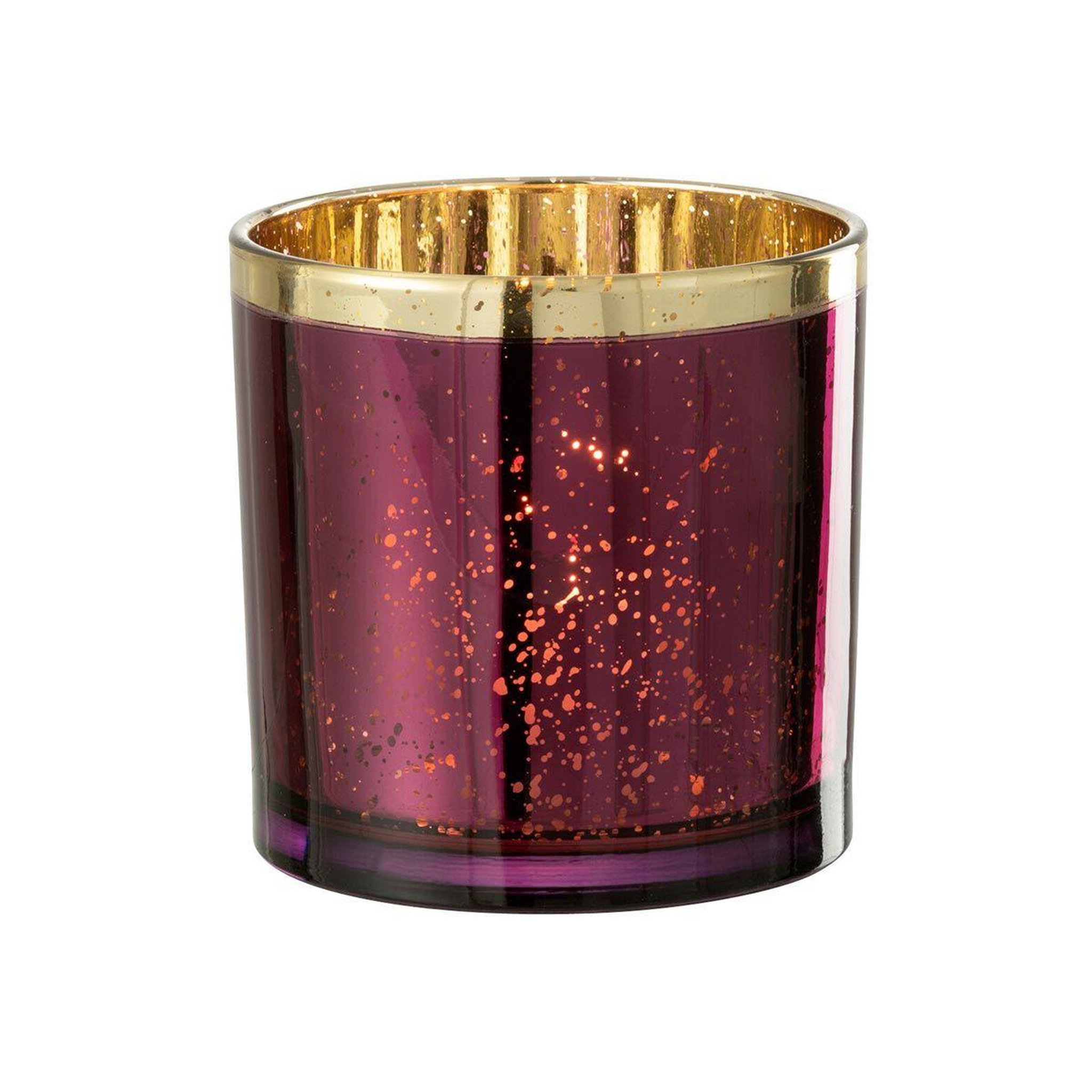 Voir la diapositive 2 : J-LINE Photophore design en verre  robby  15cm bordeaux