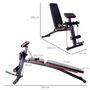 Voir la diapositive 3 : HOMCOM Banc de musculation pliable inclinable réglable sangles élastiques + support haltères inclus acier noir rouge
