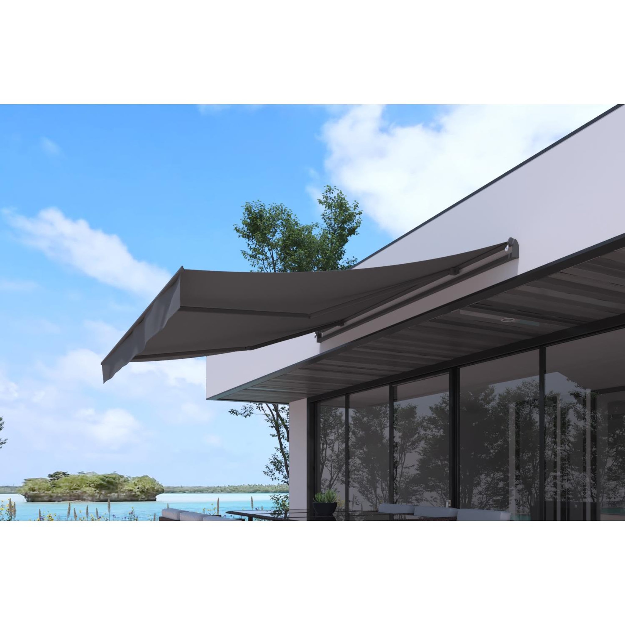 Voir la diapositive 5 : CONCEPT USINE Store banne manuel 3 x 25 m gris adro
