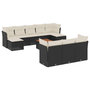 Voir la diapositive 2 : VIDAXL Salon de jardin 11 pcs avec coussins noir resine tressee