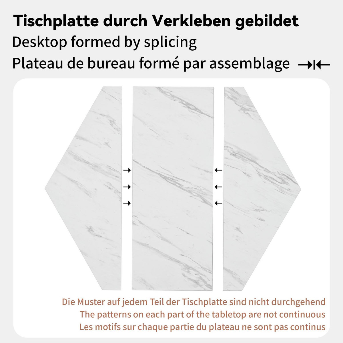 MERAX Table à manger hexagonale