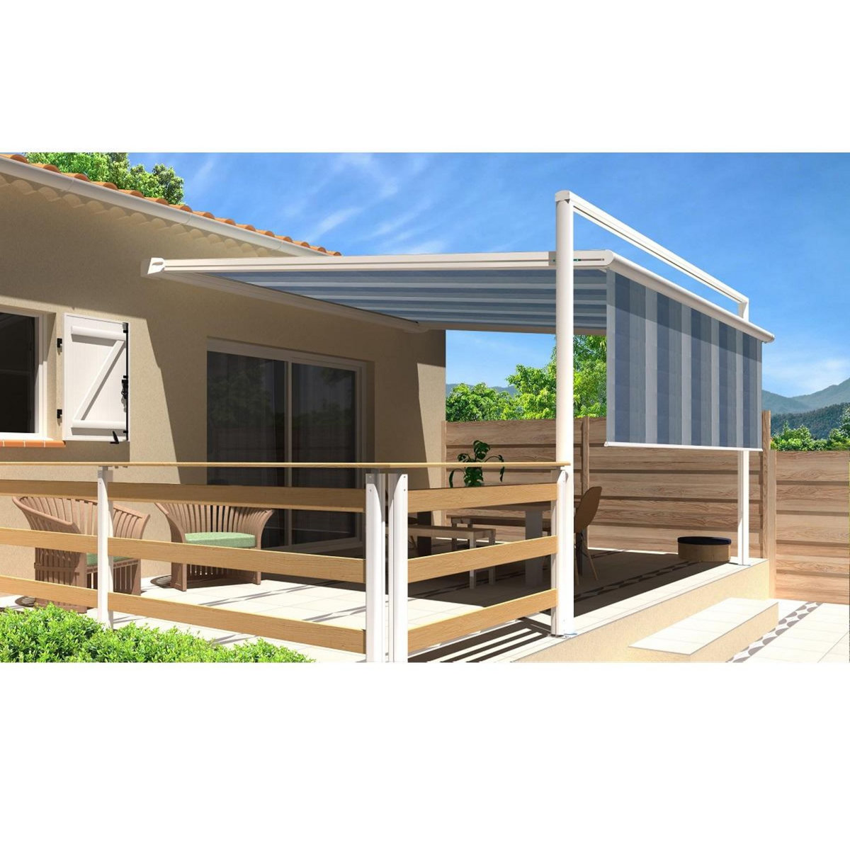 SUNSTYL Pergola blanche motorisée 4x4x2.5m MELODIE