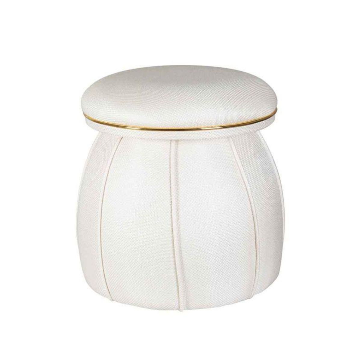 Paris Prix Tabouret Design  Corin  55cm Ivoire & Or