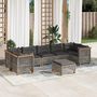 Voir la diapositive 1 : VIDAXL Salon de jardin 8 pcs avec coussins gris resine tressee