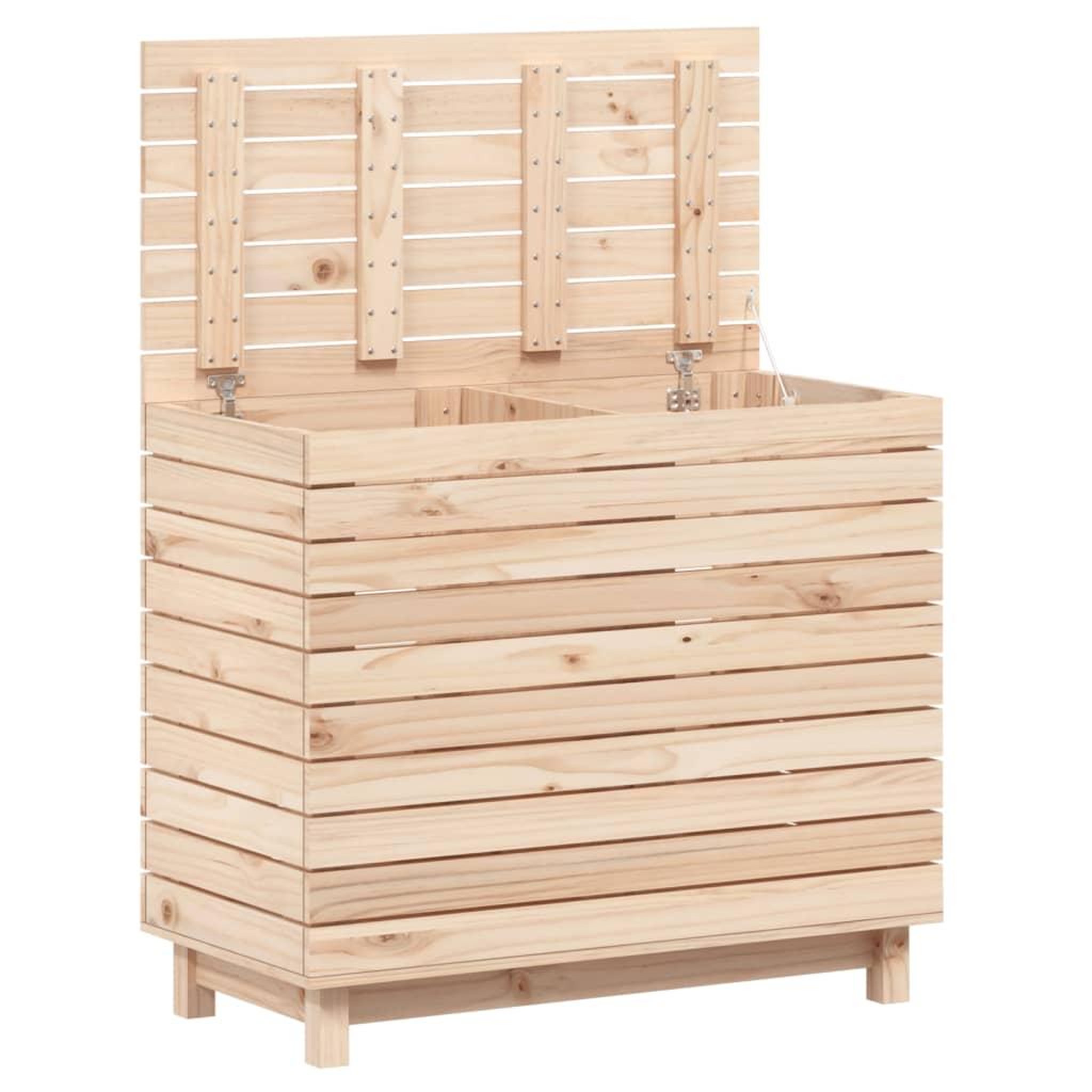 Voir la diapositive 4 : VIDAXL Panier a linge 88,5x44x76 cm bois massif de pin