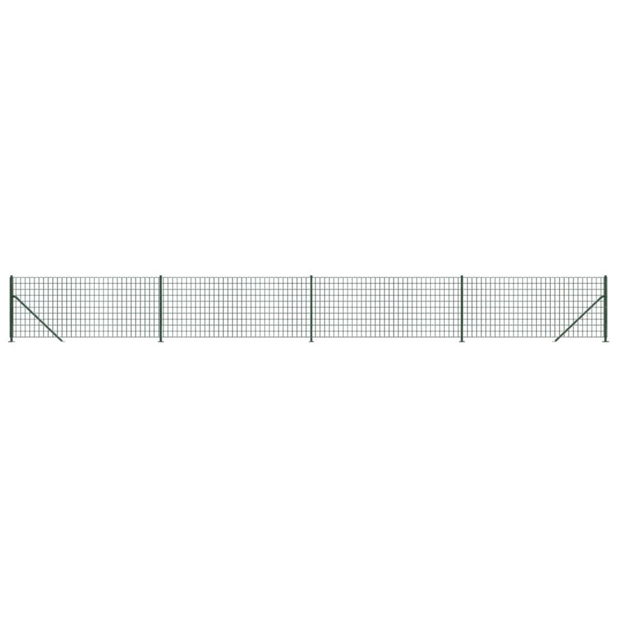 VIDAXL Cloture en treillis metallique avec bride vert 0,8x10 m