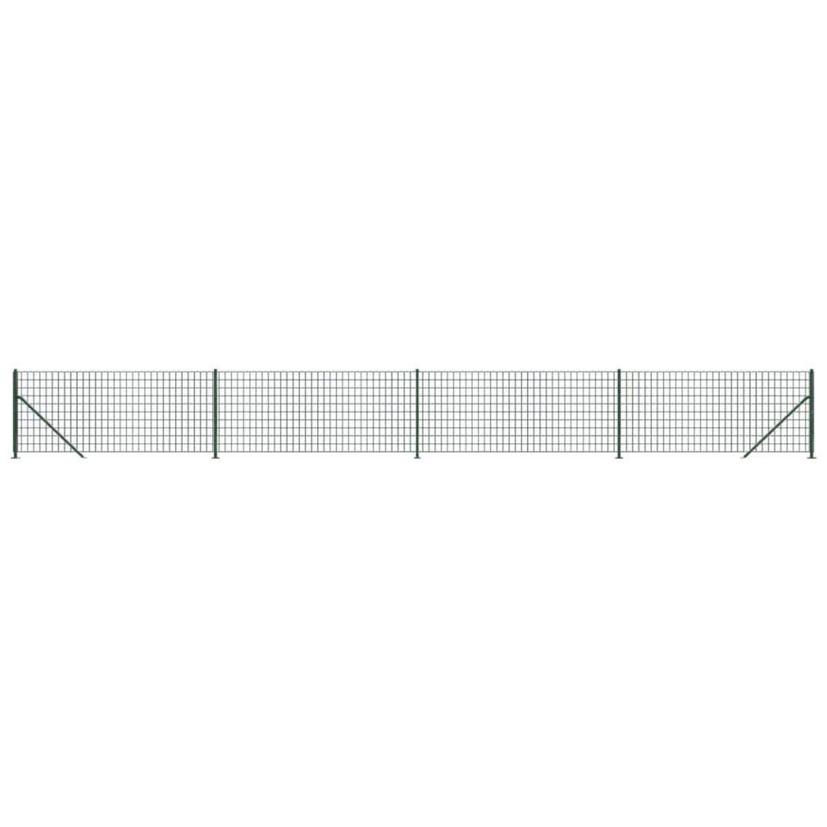 VIDAXL Cloture en treillis metallique avec bride vert 0,8x10 m