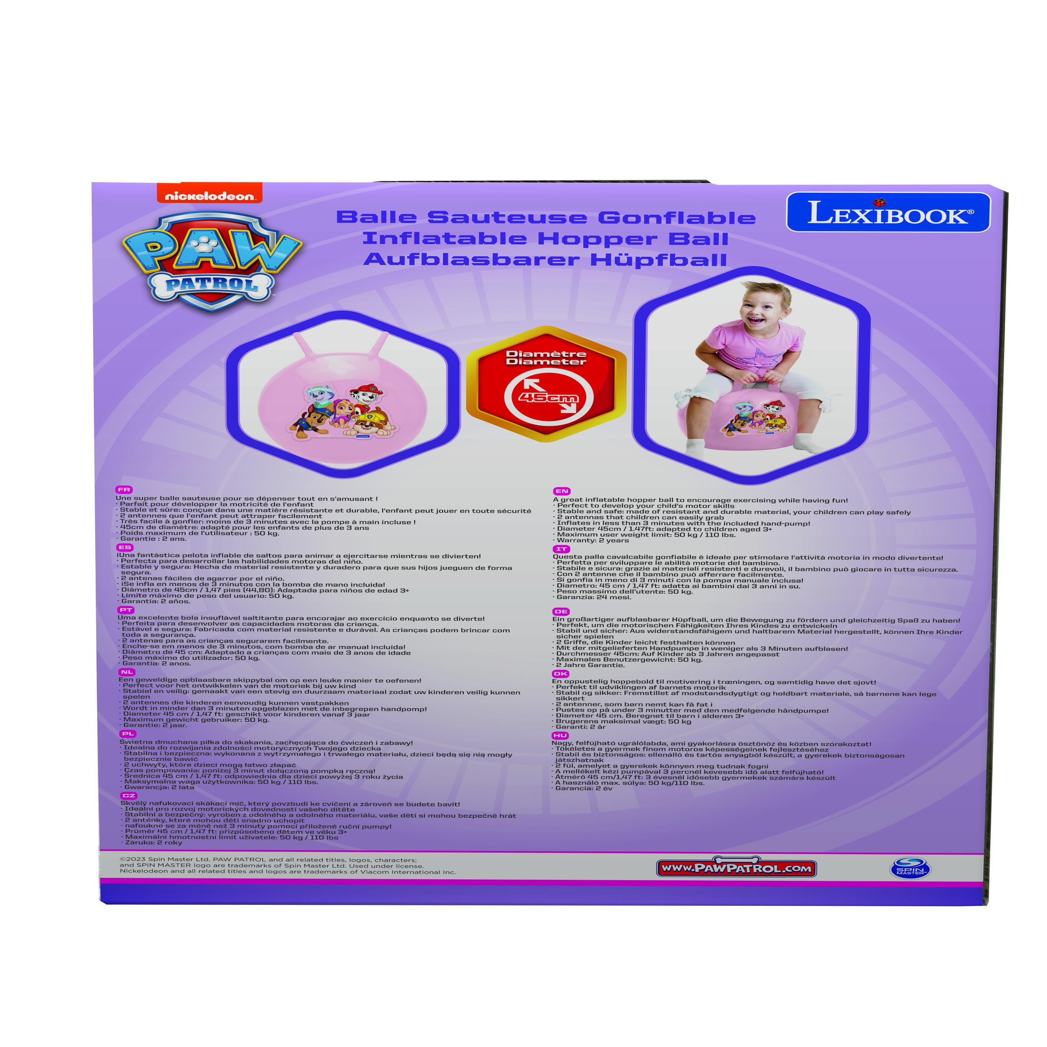 Voir la diapositive 3 : Lexibook Balle Sauteuse Gonflable Pat' Patrouille