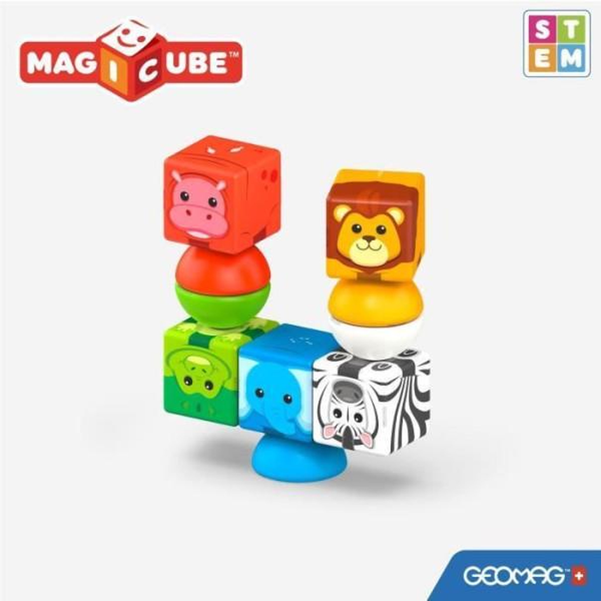 Voir la diapositive 5 : Geomag Blocs magnétiques - GEOMAG - Safari - 10 pieces - Éducatif - Plastique recyclé - Des 12 mois
