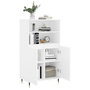 Voir la diapositive 4 : VIDAXL Buffet haut Blanc 60x36x110 cm Bois d ingénierie