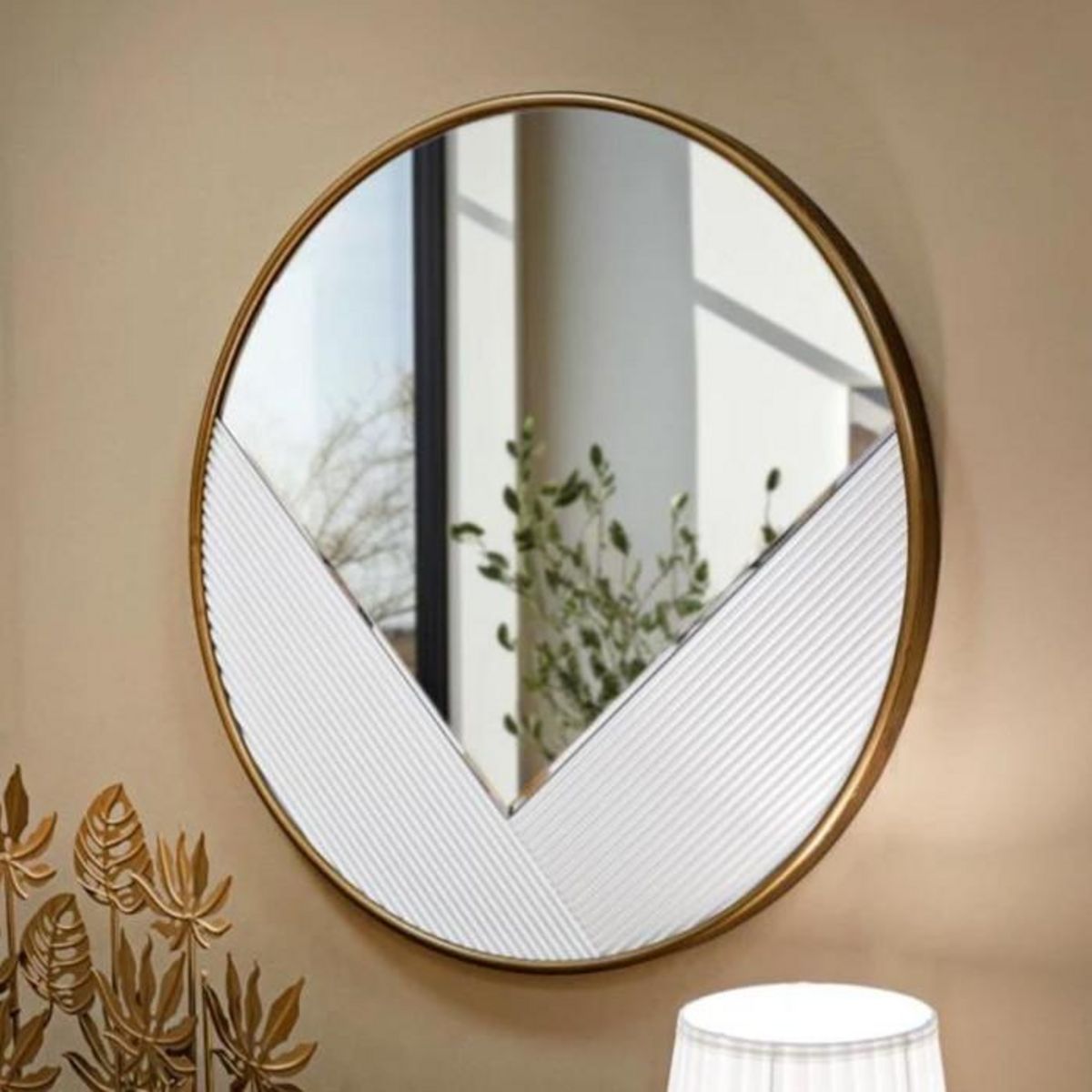 Paris Prix Miroir Mural Déco  Tolosa  80cm Blanc & Or