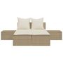 Voir la diapositive 4 : VIDAXL Chaise longue double avec coussins beige resine tressee