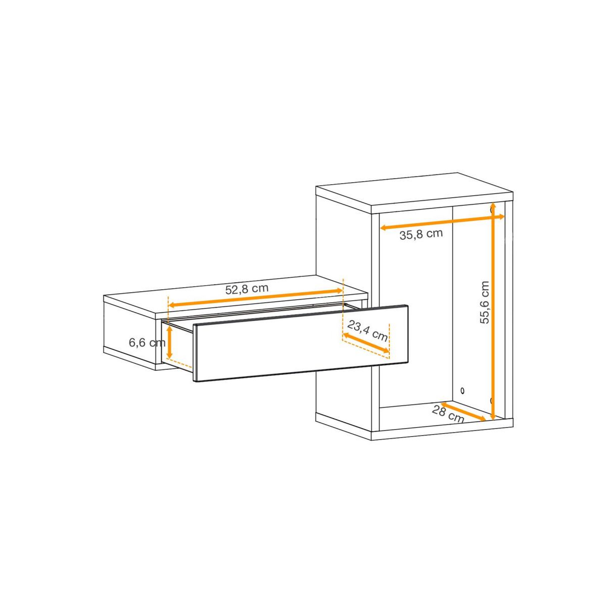 Voir la diapositive 5 : Paris Prix Étagère murale & tiroir design  easy  100cm blanc