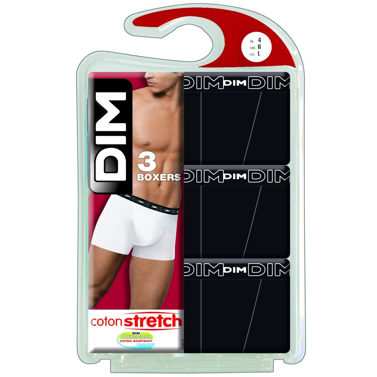 DIM Lot de 3 boxers en coton 3 pièces