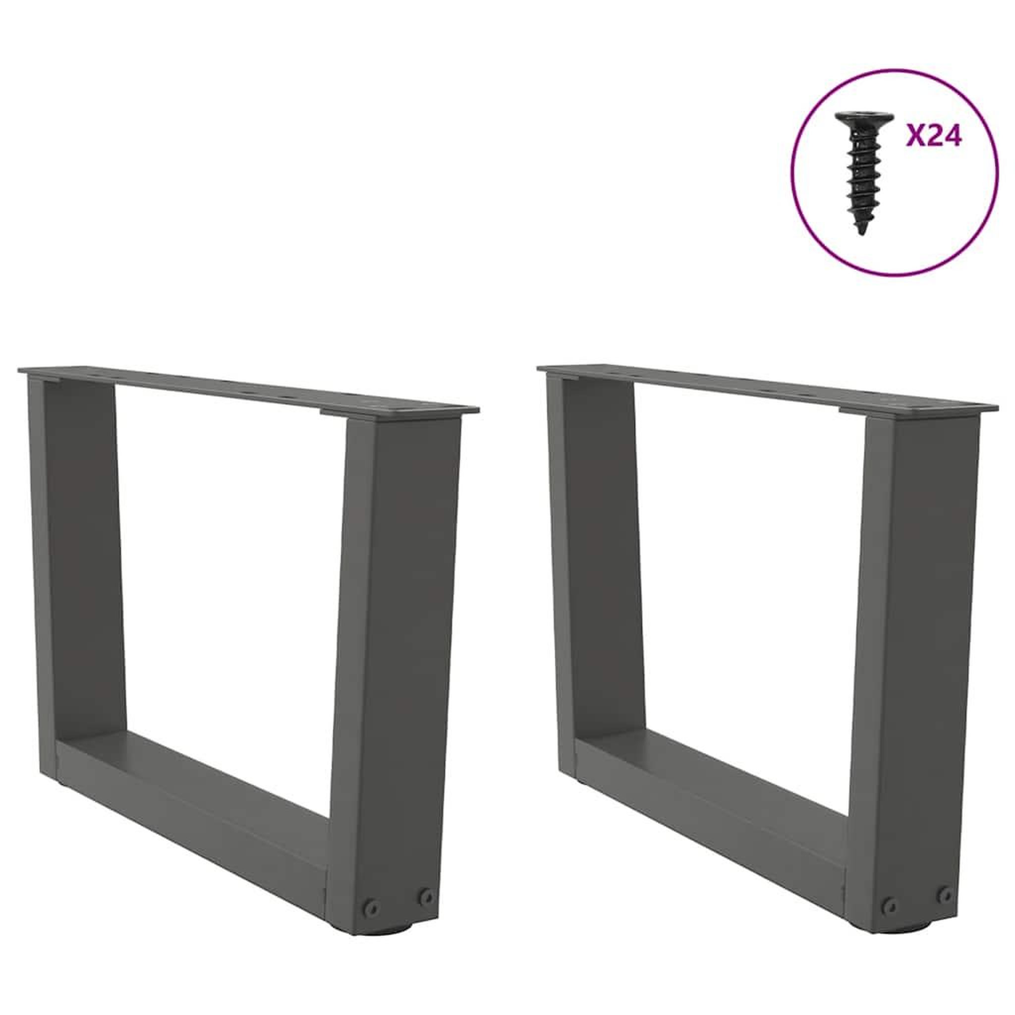 Voir la diapositive 3 : VIDAXL Pieds de table a manger forme V 2 pcs anthracite 50x(30-31,3)cm
