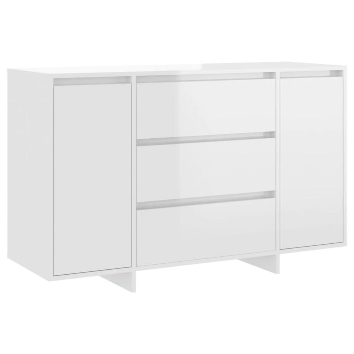 VIDAXL Buffet et 3 tiroirs Blanc brillant 120x41x75 cm Bois ingenierie