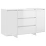Voir la diapositive 2 : VIDAXL Buffet et 3 tiroirs Blanc brillant 120x41x75 cm Bois ingenierie