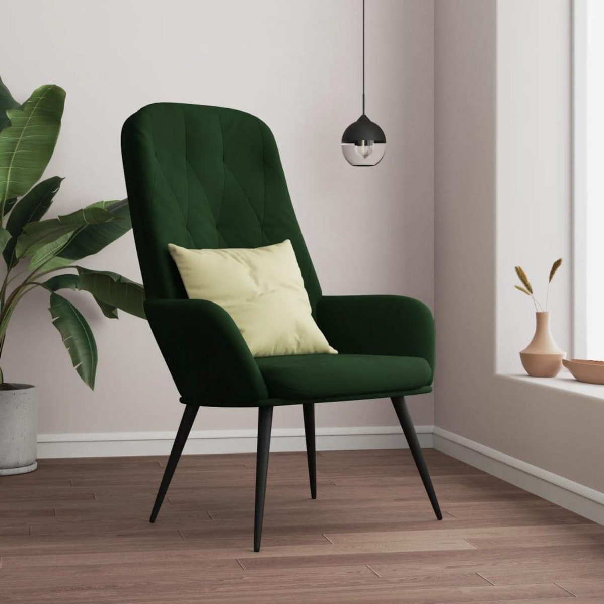 VIDAXL Chaise de relaxation Vert fonce Velours
