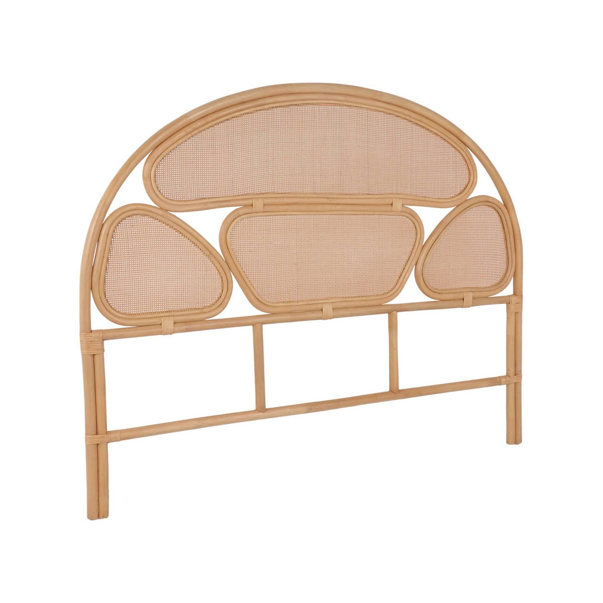 SWEEEK Tête de lit en rotin naturel et cannage, bois clair, bohème