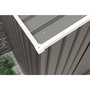 Voir la diapositive 4 : Habitat et Jardin Abri jardin métal  Dallas - 2.71m² avec gouttières - Taupe