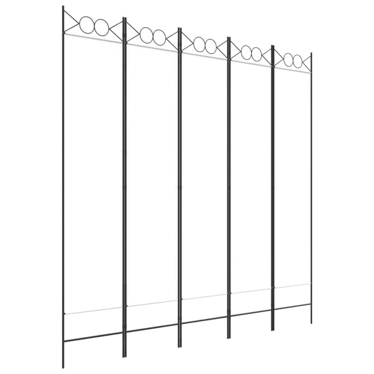 VIDAXL Cloison de separation 5 panneaux Blanc 200x200 cm Tissu