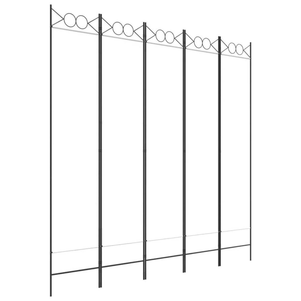 VIDAXL Cloison de separation 5 panneaux Blanc 200x200 cm Tissu
