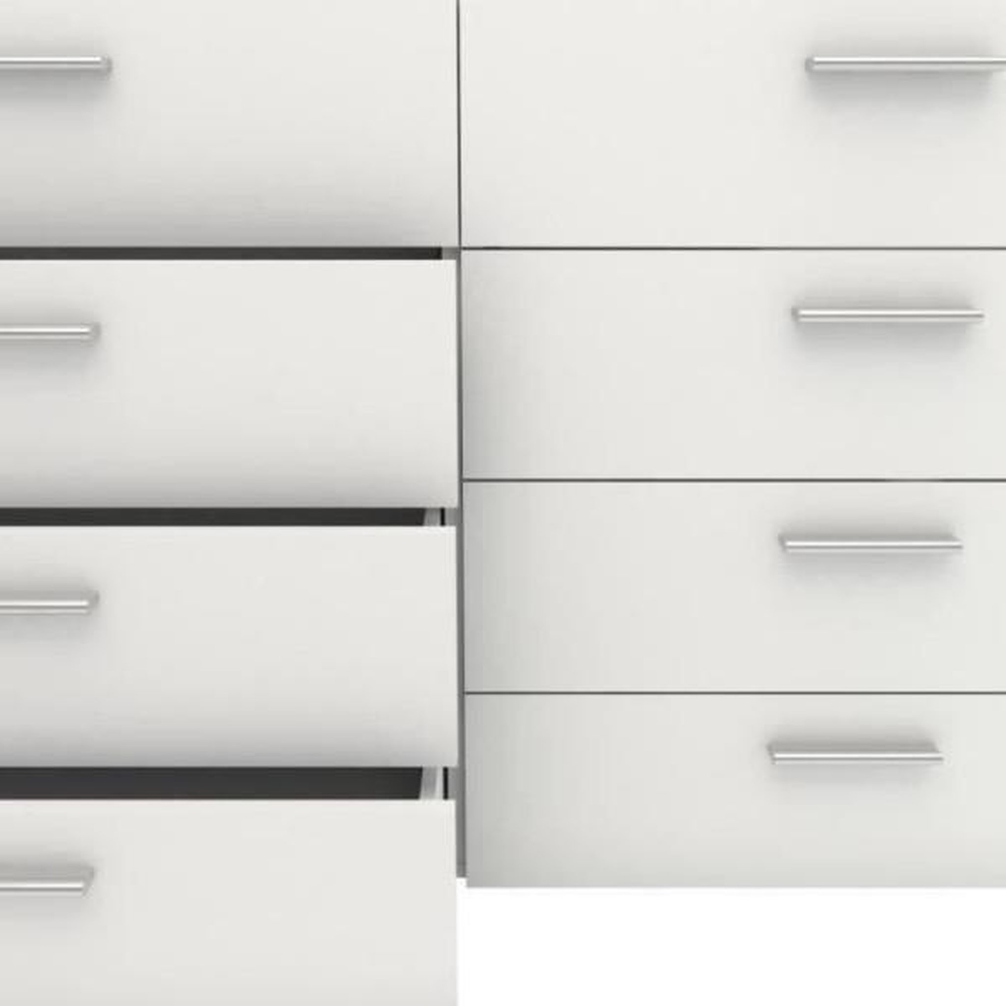 Voir la diapositive 3 : MARKET24 Commode de chambre NASH style contemporain blanc mat - L 140 cm