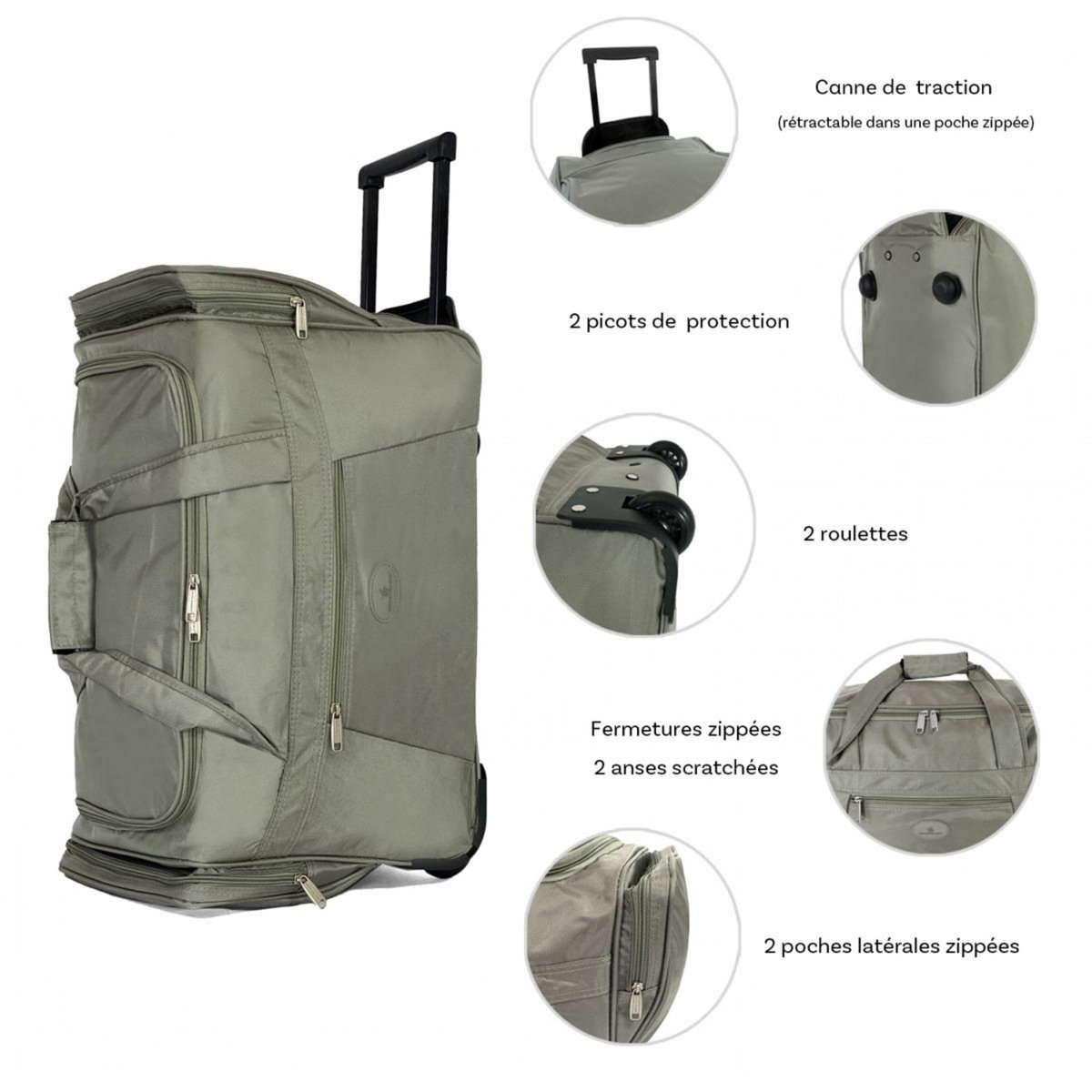 David Jones Sac de voyage cabine avec roulettes 42L  50cm