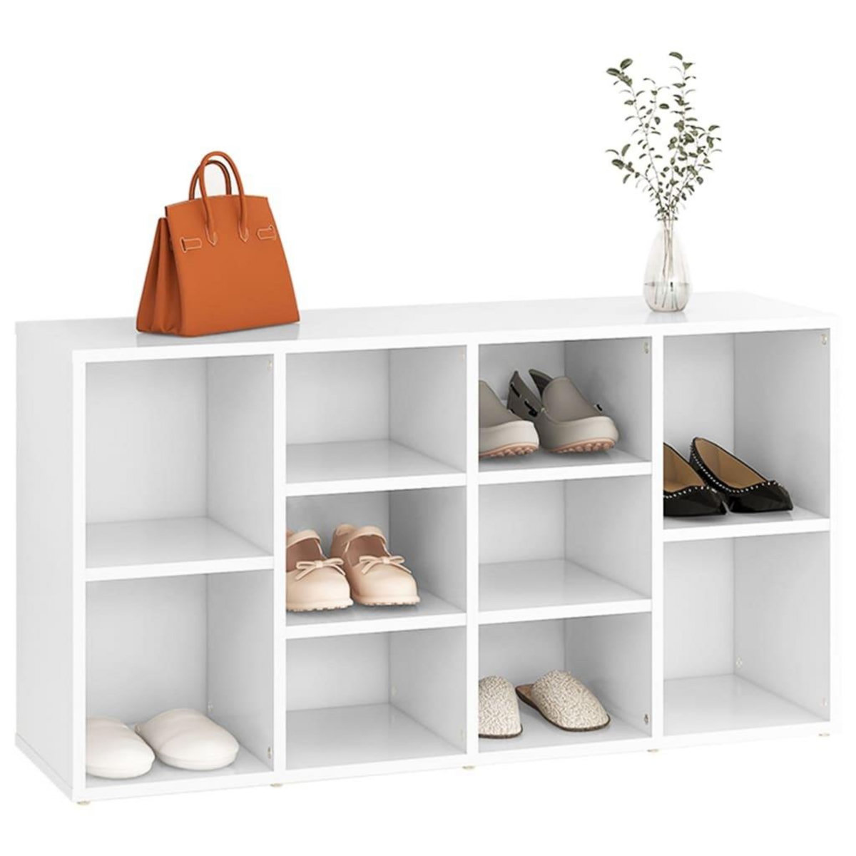 VIDAXL Banc a chaussures Blanc 103x30x54,5 cm Bois d'ingenierie